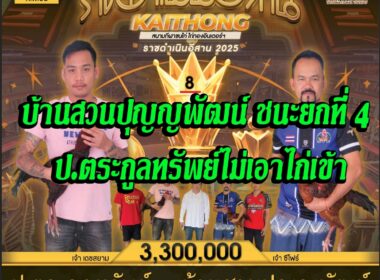 ป.ตระกูลทรัพย์ 🆚 บ้านสวนปุญญพัฒน์   🟥บ้านสวนปุญญพัฒน์  ชนะ ยกที่ 4