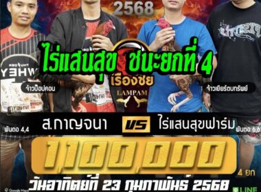 ส.กาญจนา 🆚 ไร่แสนสุขฟาร์ม   🟥 ไร่แสนสุขฟาร์ม  ชนะยกที่ 4