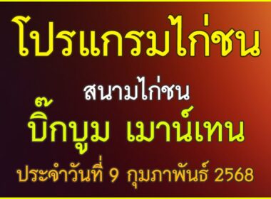 ณ สนามไก่ชน บิ๊กบูม เมาน์เทน แข่งขันวันอาทิตย์ ที่ 9 กุมภาพันธ์ 2568