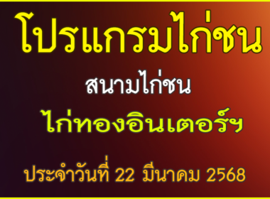ณ สนามไก่ชน ไก่ทองอินเตอร์ ประจำวันที่ 22 มีนาคม 2568