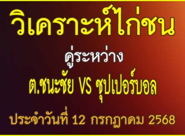วิเคราะห์ไก่ชน คู่ระหว่าง ต.ชนะชัย VS ซุปเปอร์บอล ประจำวันที่ 12 กรกฎาคม 2568