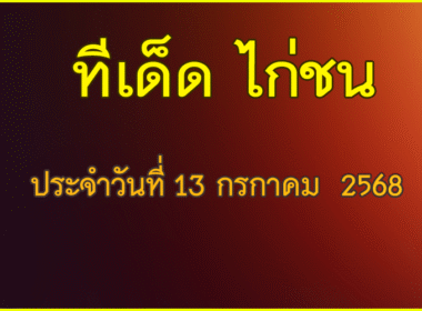 ทีเด็ด ไก่ชน วันอาทิตย์ที่ 13 กรกฏาคม 2568