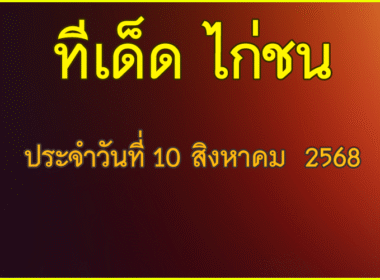 ทีเด็ด ไก่ชน วันอาทิตย์ที่ 10 สิงหาคม 2568