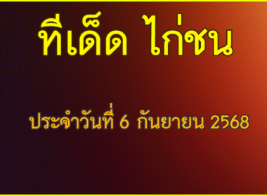 ทีเด็ด ไก่ชน วันอาทิตย์ที่ 31สิงหาคม 2568