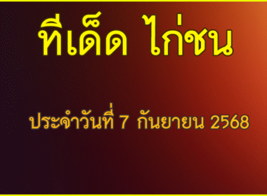 ทีเด็ด ไก่ชน วันอาทิตย์ที่ 7  กันยายน 2568